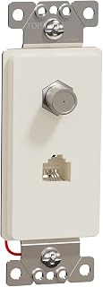 Square D by Schneider Electric Square D X Series Combination RJ 11 Telephone Jack CATV F Coupler Decorator Strap, Standard, Matte Light Almond