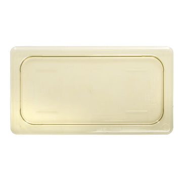 H-Pan 1/3 Size Amber Polysulfone Flat High Heat Food Pan Lid by Cambro – High Heat Plastic, Amber, Model 99511327898