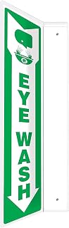 AccuformNMC "Eye Wash (Arrow Down)" 90D Projection Sign 90D, 18" x 4"