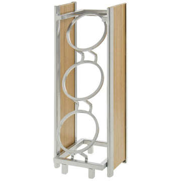 Eco Modern Cylinder Holder by CAL-MIL – 17"L x 8"W, Metal, Bamboo, Model 1283