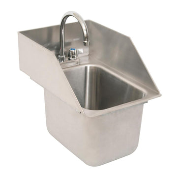 BK Resources NSF Commercial One Compartment Drop in Sink with Faucet – Stainless Steel, Silver, Model DDI-10141024S-P-G