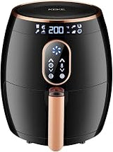 MLL Air Fryer with LCD Full Touch Screen 360° high Speed Circulation Heating with 2.6L Large Capacity Fried Basket for Healthy Cooking Baking and Grilling,Black