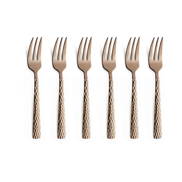 Felicity Champagne Rose Cake Set by Amefa – Kuchengabel Set 6-teilig, rose, Stainless Steel 18/0, Champagne Rosé, Model 3319ZZTR06AN6