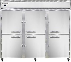 3RE-SS-HD Extra-Wide Three Section Reach In Refrigerator, 85-1/2"W, Full Stainless & Half-Height Door