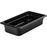 H-Pan, Plastic Hi-Temp, 1/3 Size, 2-1/2'' Deep, Polysulfone, Non-Stick Surface, Won'T Bend Or Dent, (6 Pieces/Unit) by Cambro – Pack of 1, 2.5 quarts, Plastic, Black, Model 748425