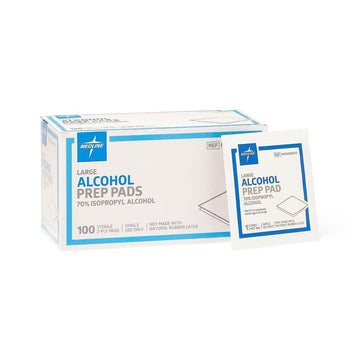 Sterile Alcohol Prep Pads by Medline – 100 Count (Pack of 1), Polyester, White, Model FBA-|237313