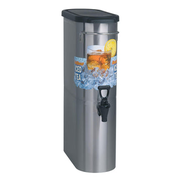 TDO-N-3.5 Oval Style narrow 3.5 Gallon Commercial Iced Tea Dispenser with Solid Lid by Bunn – 3.5 Gallon, 3.5 gallons, Stainless Steel, Silver, Model 39600.0001