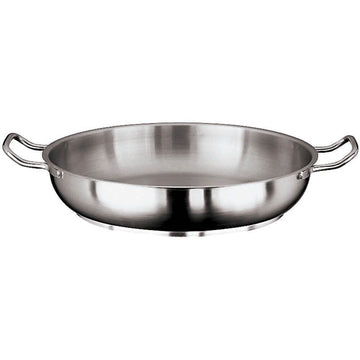 World Cuisine paella pan by PADERNO – 19 5/8", 2 quarts, Stainless Steel, Silver, Model 1115-50