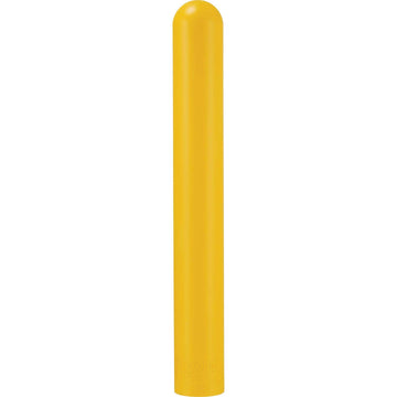 60"H Smooth Bollard Post Sleeve with Dome Top by Global Industrial – 56"L x 7"W x 60"H, HD Polyethylene, Yellow, Model BOL6YL