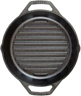 Lodge Pre-Seasoned Cast Iron Dual Handle Grill Pan, PFAS-Free, 12 Inches
