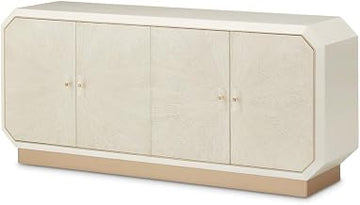 Michael Amini La Rachelle Beige Sideboard Medium with Solid and Manufactured Birch Wood, Acrylic Accents, Spacious Storage Cabinet for Living Room or Dining Area