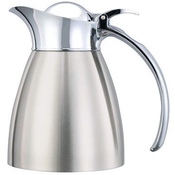 Carafe, 10 Ounce Capacity, Brushed Finish & Polished Accents (Case of 6) by Service Ideas – 10 Ounces, Stainless Steel, Pack of 6, Model 982C03BS
