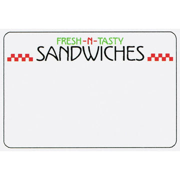 Fresh-N-Tasty Sandwiches Sandwich Labels - 3" L x 2" H by HUBERT – 3*2 inches, Paper, Multi, Model 21475