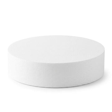 16" x 4" Round Foam Cake Dummy by Glownary – 2000 Ml, 2.0 pounds, Cardboard, White, Model 246cdrd416