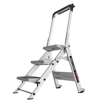 Utility Step Stool by Little Giant – 44"L x 22"W x 5.5"H, Aluminum, Black/Gray, Model 10310BA