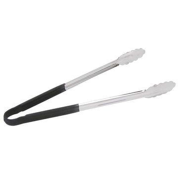 Cool Touch Tong with Black Silicone Handle Stainless Steel - 16"L by HUBERT – Silicone, Black, Model DS-36522B