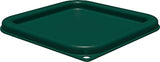 Carlisle FoodService Products Squares Square Food Storage Container Lid with Stackable Design for Catering, Buffets, Restaurants, Proprietary Blend, 2 To 4 Quarts, Forest Green (Pack of 6)