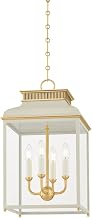 Hudson Valley Lighting MDS2400-AGB/OW Houghton - 4 Light Lantern - 22.25 Inches Tall and 12.75 Inches Wide - Aged Brass/Off-White