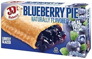 JJ's Bakery Blueberry Snack Pies, Individual Dessert, Fresh-Baked, Perfect for Snacks, Nut-Free, Kosher Parve, 4 Oz Each (Pack of 6)