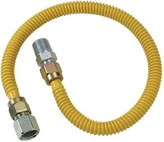 BrassCraft CSSD4K-12 ProCoated Stainless Steel Gas Connector with Ball Valve, 1/2-Inch M.I.P. by 1/2-Inch F.I.P.