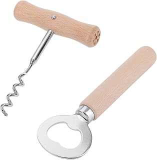 Westmark Set: 1 Corkscrew (Spiral with Soul) + 1 Bottle Opener, Woody/Steel, Light Brown/Silver, 100822E7
