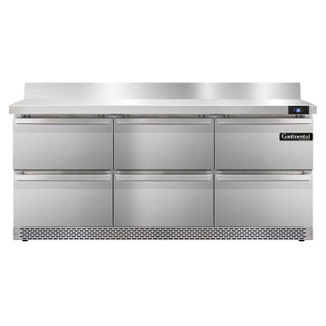 Three Section Work Top Refrigerator 72" W by Continental Refrigerator – 20.6 cubic_feet, Model SW72-BS-FB-D