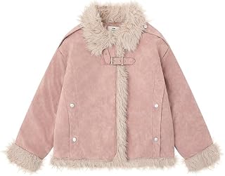 Retro Lambskin Coat for Women Thickened Fleece Loose Cotton