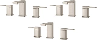 Pfister Deckard Bathroom Sink Faucet, 8-Inch Widespread, 2-Handle, 3-Hole, Brushed Nickel Finish, LG49DAPK (Pack of 3)