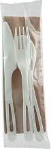World Centric Compostable Wrapped TPLA Assorted Cutlery, Pack of 250 | Forks, Spoons and Knives, with 6" Napkin, Made from Plants and Minerals, Sustainable, Strong, Heat Resistant, No Added PFAS