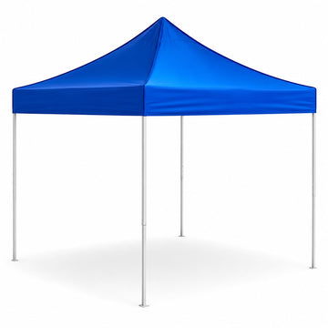 Glownary 10x10 Ft Aluminum Pop Up Canopy Tent – Blue Straight Leg, UV-Resistant Water-Resistant Polyester, 100 Sq Ft Coverage, Portable with Roller Bag