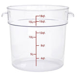 Clear Round Food Storage Container - 13 3/4" Dia x 11 22/25" D by HUBERT – Polycarbonate (PC), Clear, Model 0106007-PC