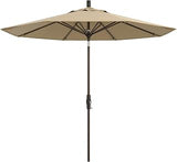 California Umbrella 8-Year Protection 9-Ft Outdoor Patio Umbrella, Solstice Olefin Fade-Resistant Fabric, Collar Tilt Crank Lift, 8-Rib Aluminum Frame, Bronze Pole