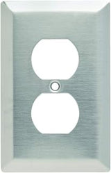 Legrand Pass & Seymour SSJ8 Stainless Steel Type 302/304 Junior Jumbo Oversized Wall Plate, 1 Gang, One Duplex Outlet Receptacle Cover, Stainless (1 Count)