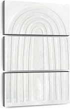 Elephant Stock - Arcobaleno Bianco II Wall Art - Vertical Multi Panel Canvas - 3 Piece Living Room Wall Decor - Mixed Media Abstract Minimalist Multi Piece Wall Art - White And Gray Decor by Emma Scarvey - 48" x 74"