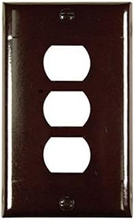 Legrand Pass & Seymour K3 Plastic Despard Opening Wall Plate, 1 Gang, Three Horizontal Opening, Includes Mounting Straps, Brown (1 Count)