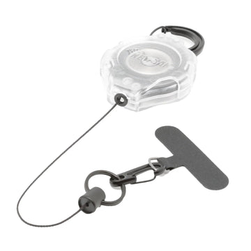 Ratch-It Retractable Phone Tether with Carabiner by KEY-BAK – 36 inches, Stainless Steel, Clear, Model 0KR7-4C14