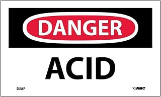 National Marker D5AP Danger Acid Label (Pack of 5)