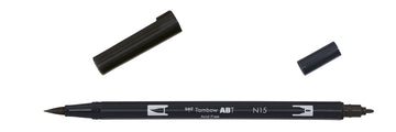 Dual brush-n by Tombow – Plastic (body), Felt (tip), Black, Model ABT-N15-1P