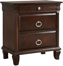 Starlight Canyon Home Brown Nightstand, 2 Dovetailed Drawers, Transitional Style, Metal Glide Drawers, Durable Glued and Screwed Frame
