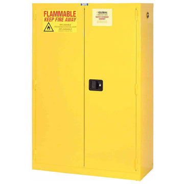 Flammable Cabinet by Global Industrial – 18"L x 34"W x 65"H, Alloy Steel, Yellow, Model BM44YPQQ