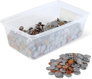 hand2mind Fake Money Coin Classroom Set, Detailed Fake Coins, Prop Money, Toy Money, Play Money for Kids, Realistic Money, Pretend Money for Kids Learning, Play Money Set, Plastic Coins (Set of 768)