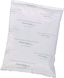 Polar Tech TP8/MS Ice Brix Viscous Gel Moisture Safe Refrigerant Cold Pack, 4" Length x 6-1/2" Width x 3/4" Thick (Case of 18), White