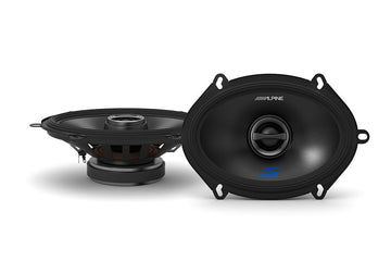 S-Series 5"x7" 2-Way car Speakers by Alpine – Plastic, Carbon Fiber-Reinforced Plastic, Black, Model S-S57