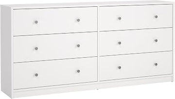 6 Drawer Double Dresser, White