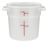 1 qt White Round Food Storage Plastic Container by Winco – Medium, 1.0 quarts, Plastic, White, Model PPRC-1W