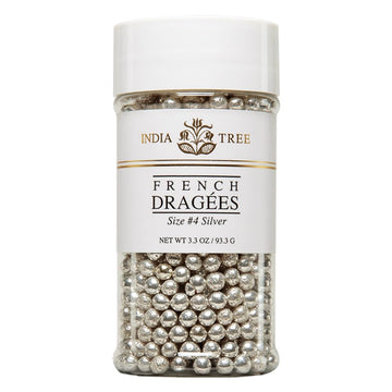 Silver French Dragees by India Tree – 3.3 Ounce (Pack of 1), Silver, Model 34620