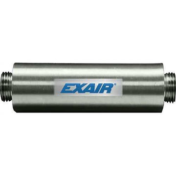 Straight Through Muffler For 1/2" NPT by EXAIR – 10"L x 4"W x 2"H, Aluminum, Multicolor, Model 890003