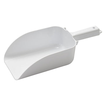 Barmaid 82 oz Flat Bottom Scoop with Hook Handle by Winco – White, Model CR-835W-N