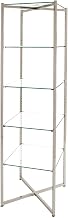 Econoco FLT68BCGLSNS Folding Glass Towers with Brushed Chrome Finish, 68" Height
