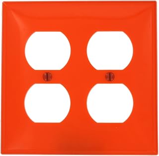 Leviton 2-Gang, 2-Duplex, Standard Nylon Wallplate, 80716-ORG, Orange